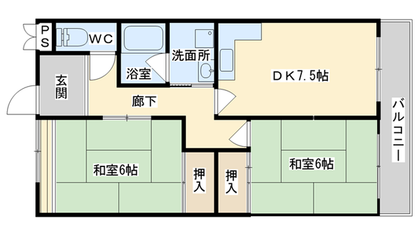 アマセンターハイツの物件間取画像